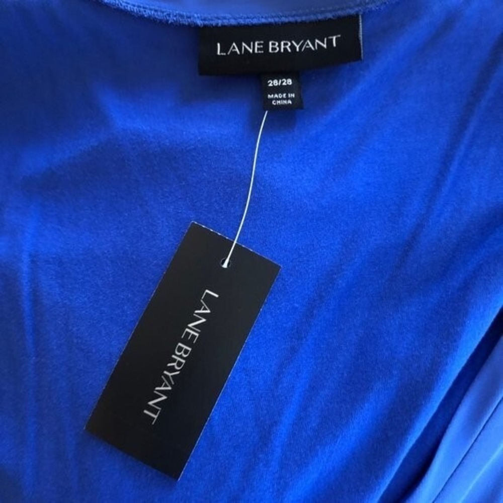 NWT Lane Bryant Sleeveless Trench Coat Navy Blue Long Tie Vest Plus Size 26/28 - Picture 4 of 8